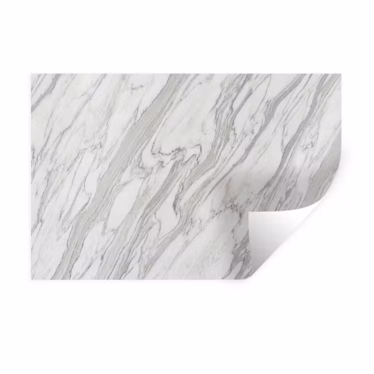 Marmer - Wit - Grijs - Structuur - Modern Muursticker klein -3d