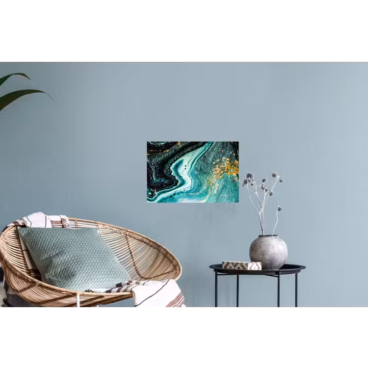 Marmerlook - Blauw - Goud - Glitter - Luxe - Marmer Muursticker klein -plant