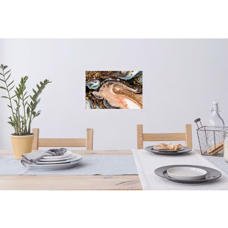 Marmerlook - Goud - Zwart - Glitter - Chic Muursticker klein -eettafel