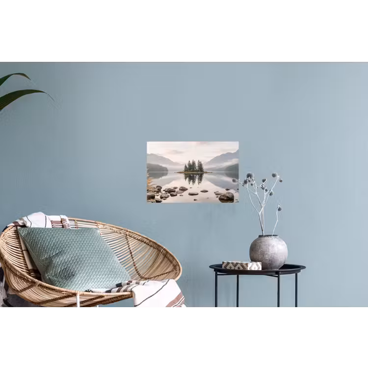 Meer - Bergen - Landschap - Groen Muursticker klein -plant