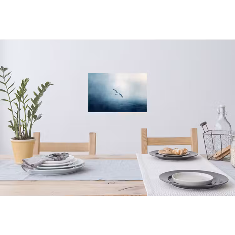 Meeuw - Wit - Zee - Mistig Muursticker klein -eettafel