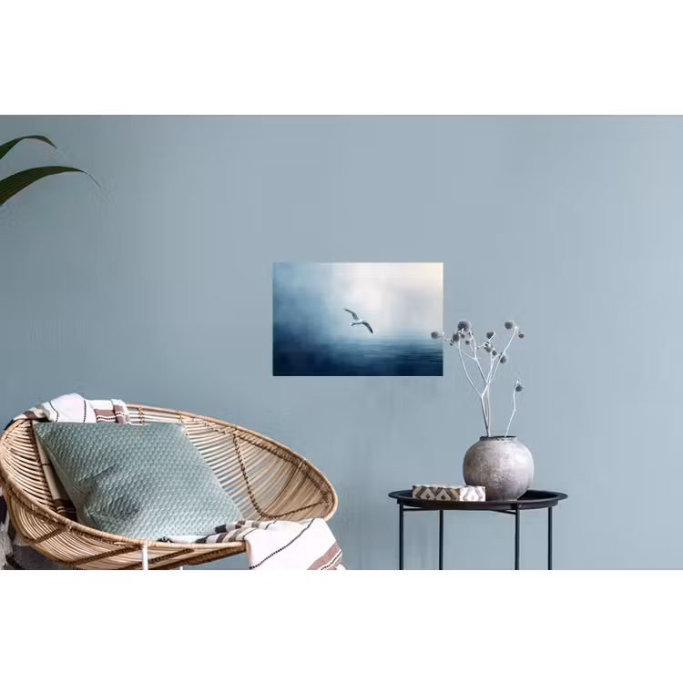 Meeuw - Wit - Zee - Mistig Muursticker klein -plant