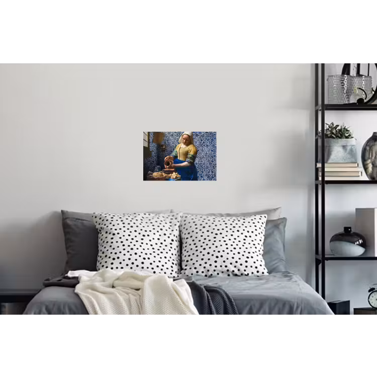 Melkmeisje - Delfts Blauw - Vermeer - Schilderij - Oude meesters Muursticker klein -slaapkamer