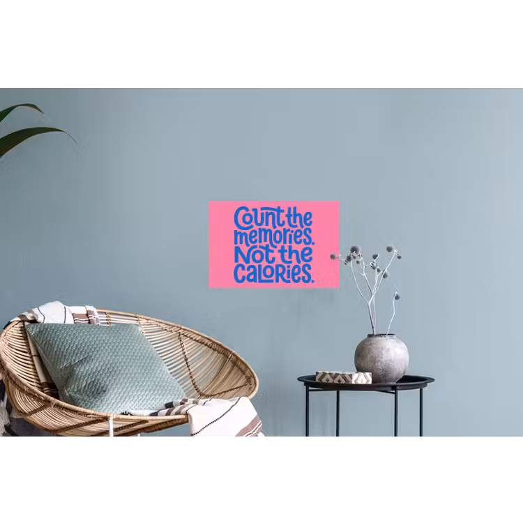 Memories - Roze - Blauw - Quote Muursticker klein -plant