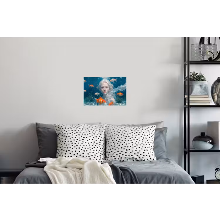 Mens - Onderwater - Vis - Modern - Blauw Muursticker klein -slaapkamer