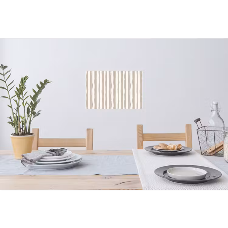 Minimalistisch - Strepen - Beige Muursticker klein 286 -eettafel