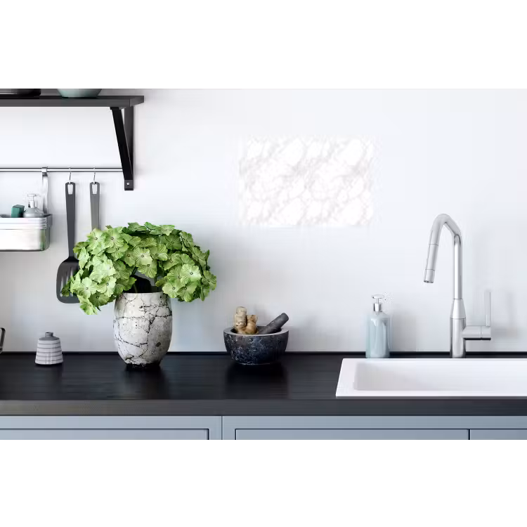 Minimalistisch - Wit - Grijze aders Muursticker klein 286 -keuken
