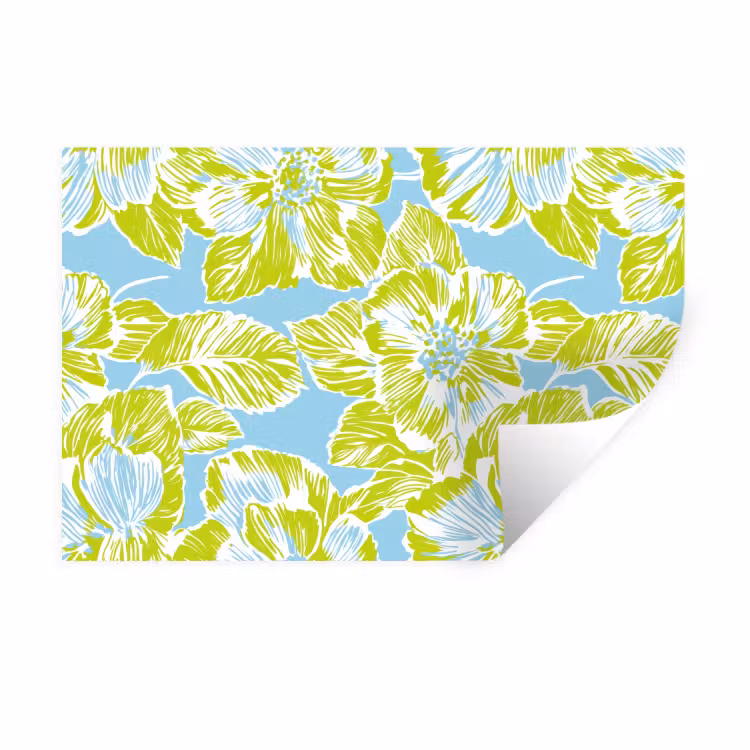 Modern - Bloemen - Groen Muursticker klein 286 -3d