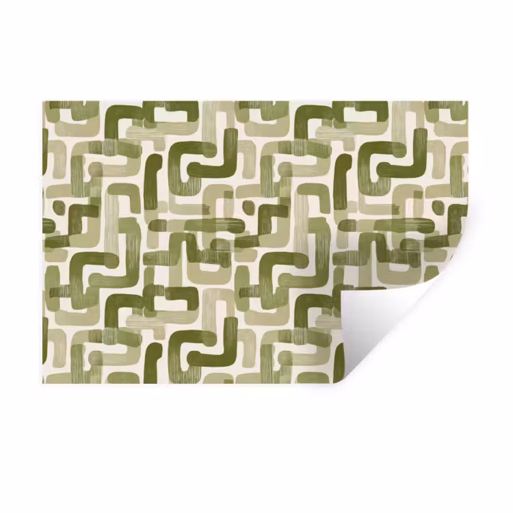Modern - Grafisch - Groen Muursticker klein 286 -3d