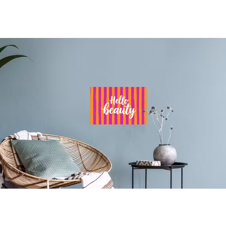 Modern - Hello - Oranje Muursticker klein -plant