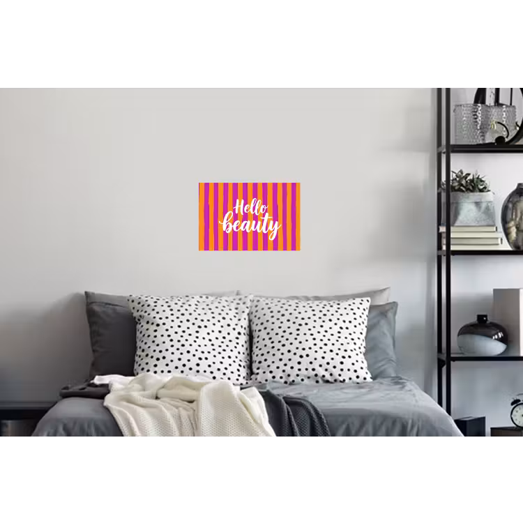 Modern - Hello - Oranje Muursticker klein -slaapkamer