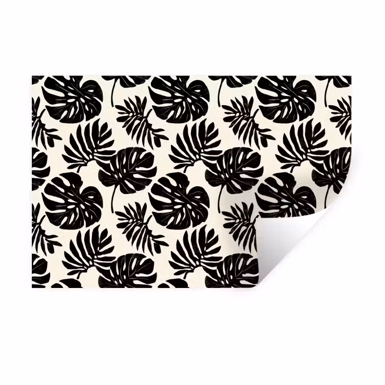 Modern - Monstera - Zwart Muursticker klein 286 -3d