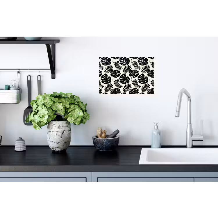 Modern - Monstera - Zwart Muursticker klein 286 -keuken