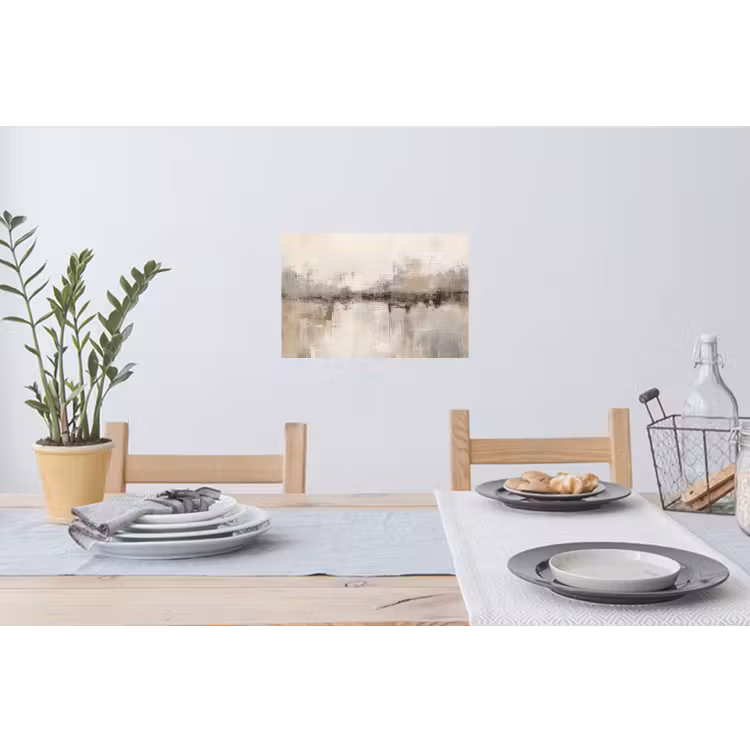 Moderne kunst - Abstract - Beige Muursticker klein -eettafel