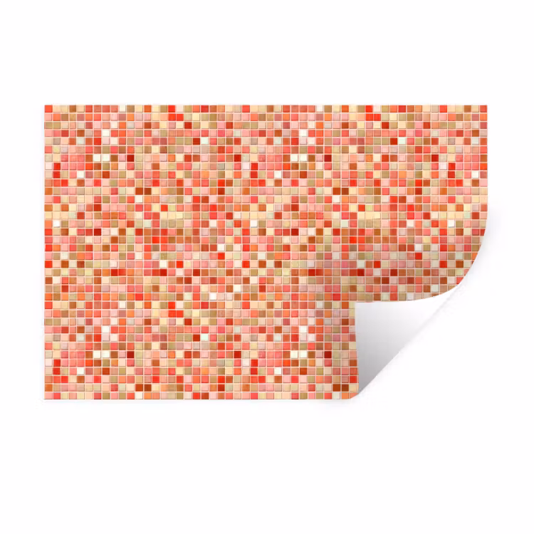 Mozaïek - Tegel - Patroon - Kleurrijk Muursticker klein 286 -3d
