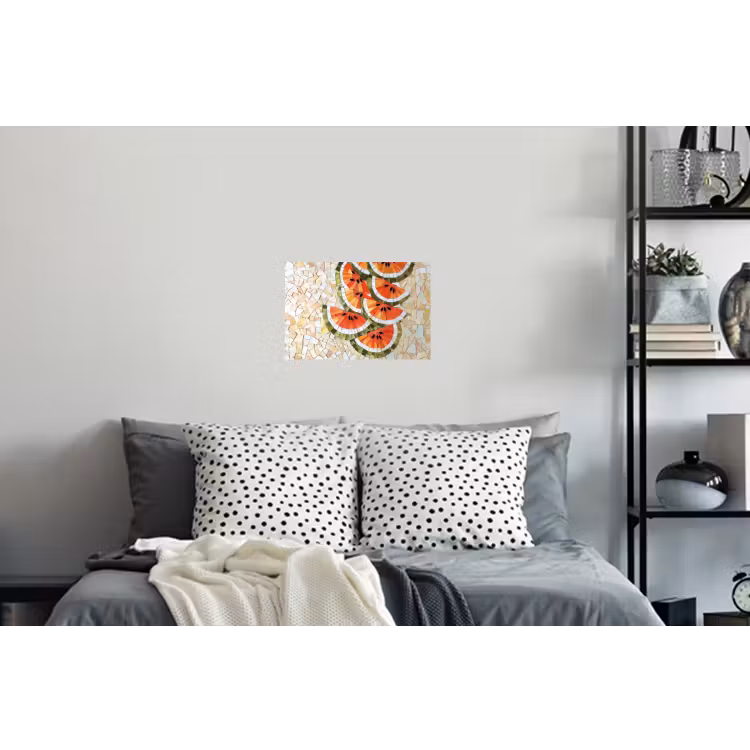 Mozaïek - Watermeloen - Rood - Pitten Muursticker klein -slaapkamer