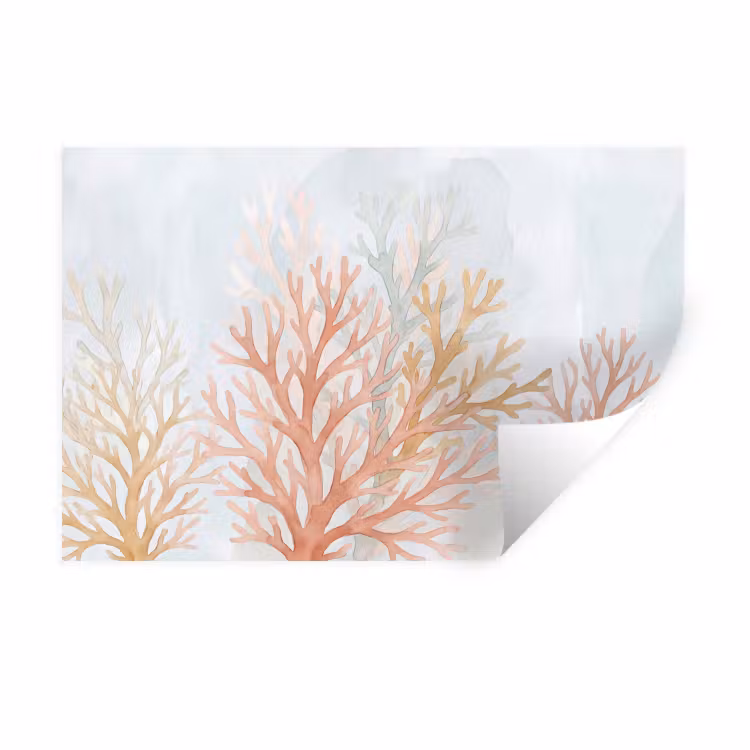 Natuur - Abstract - Aquarel - Organisch - Warm Muursticker klein -3d