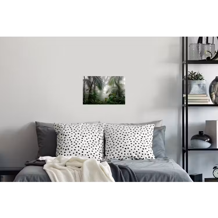 Natuur - Jungle - Mist - Tropisch - Groen Muursticker klein -slaapkamer