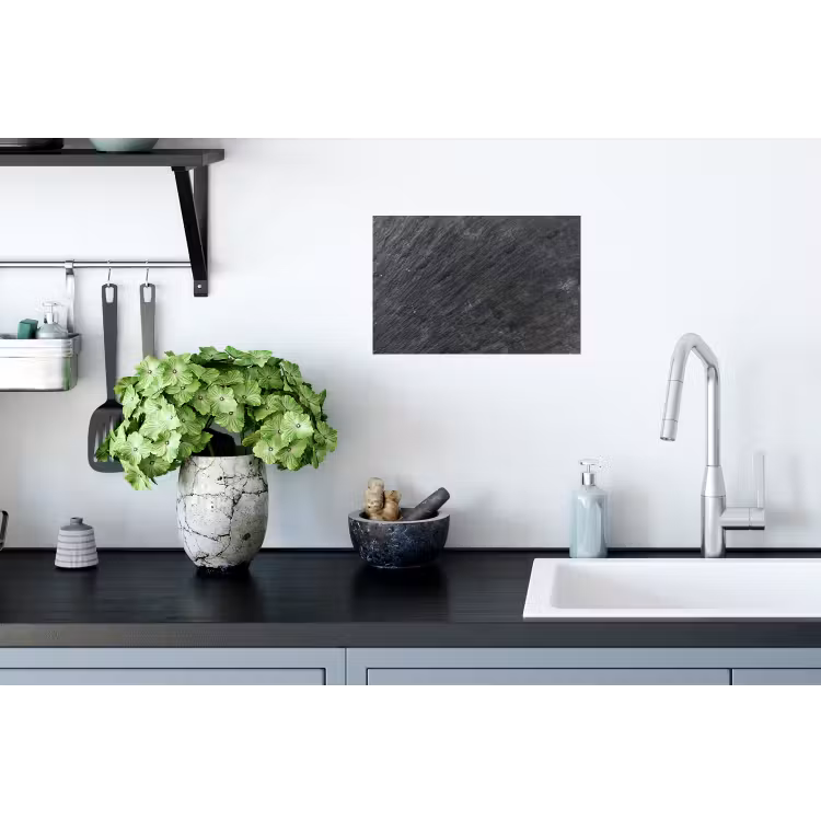 Natuursteen - Industrieel - Leisteen - Structuur - Grijs Muursticker klein -keuken