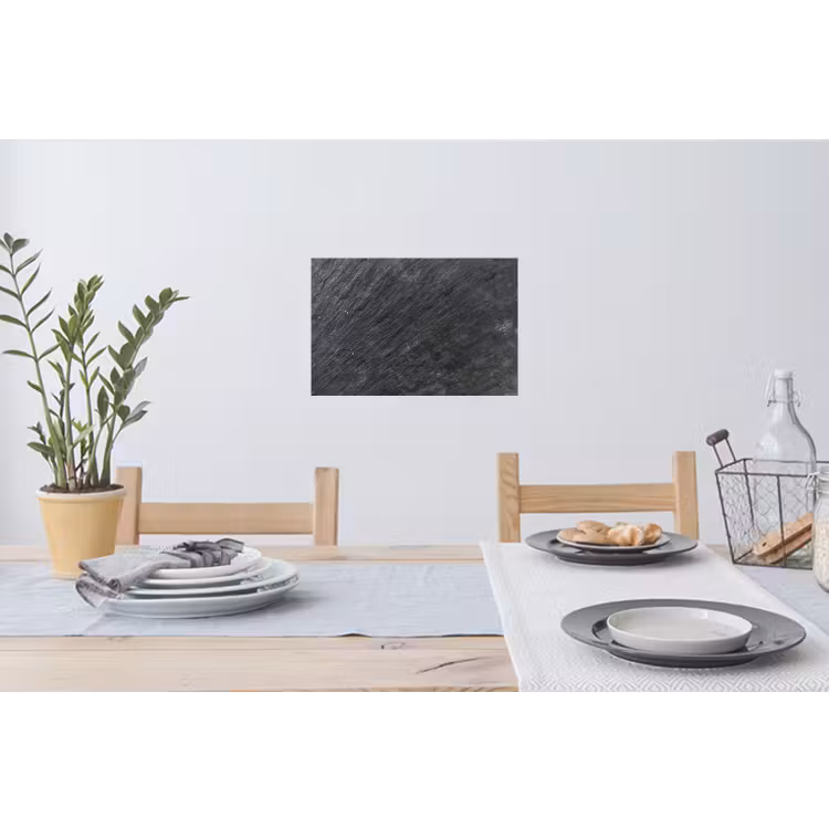 Natuursteen - Industrieel - Leisteen - Structuur - Grijs Muursticker klein -eettafel
