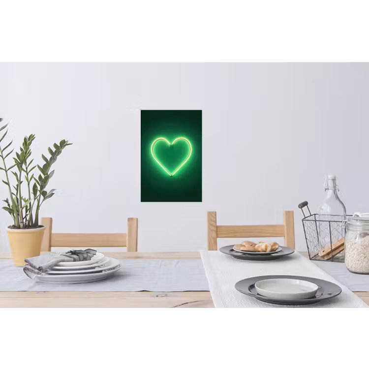 Neon - Groen - Licht Muursticker klein -eettafel