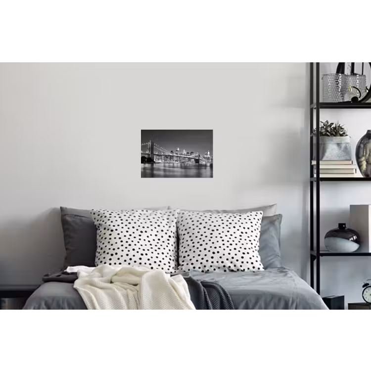 New York - Brug - Brooklyn - Zwart wit - Architectuur Muursticker klein -slaapkamer