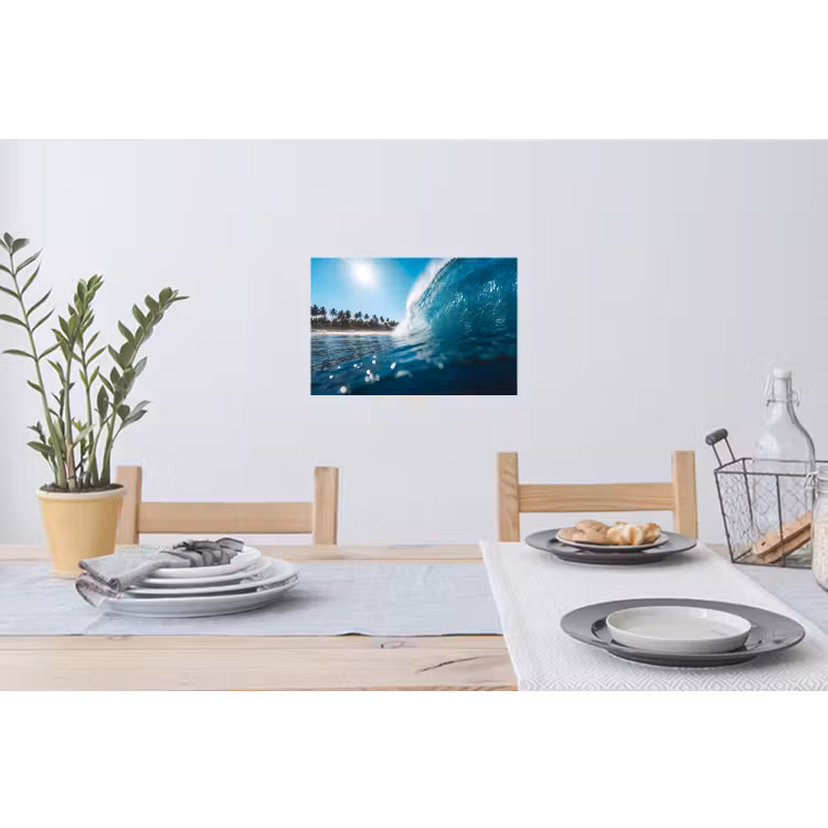 Oceaan - Golf - Strand - Natuur - Blauw Muursticker klein -eettafel
