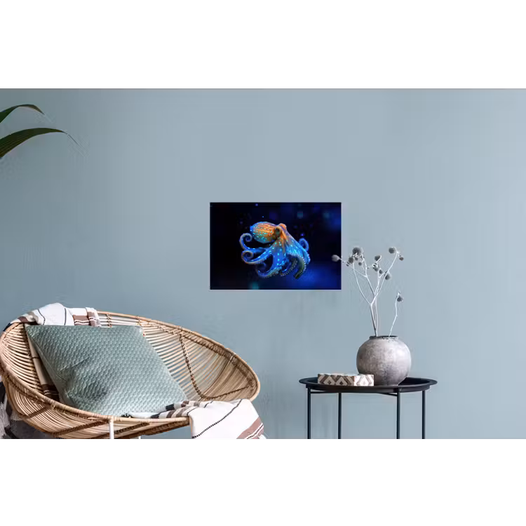 Octopus - Stippen - Blauw - Zee Muursticker klein -plant