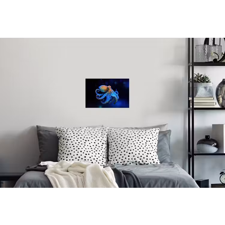 Octopus - Stippen - Blauw - Zee Muursticker klein -slaapkamer