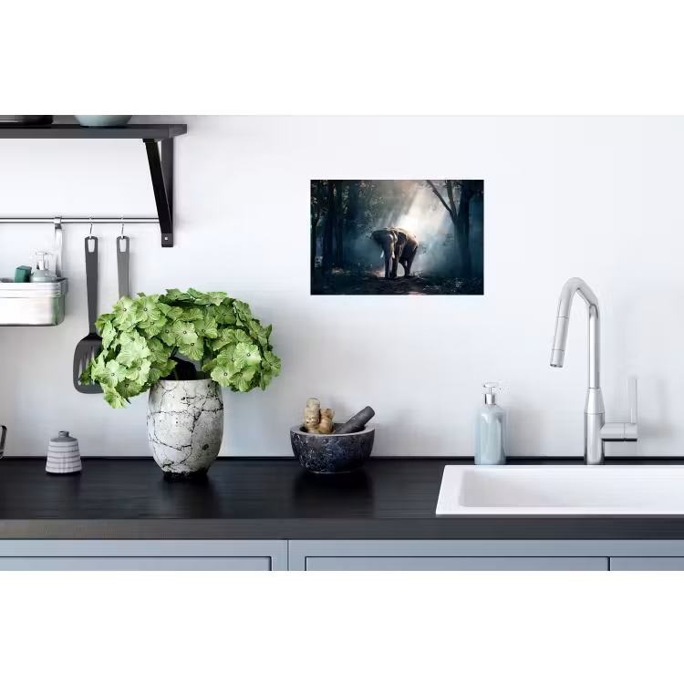 Olifant - Dieren - Licht - Bos - Natuur - Wilde dieren Muursticker klein -keuken