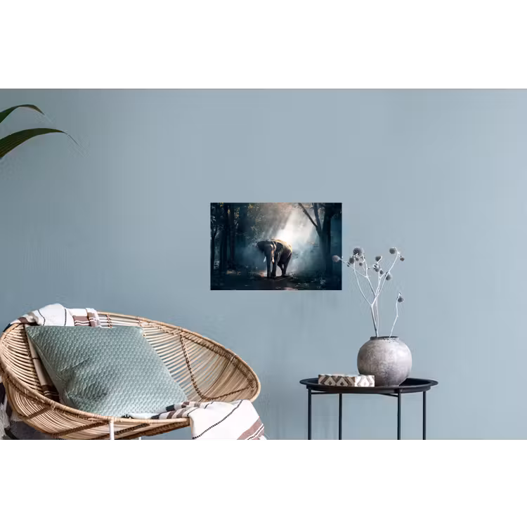 Olifant - Dieren - Licht - Bos - Natuur - Wilde dieren Muursticker klein -plant