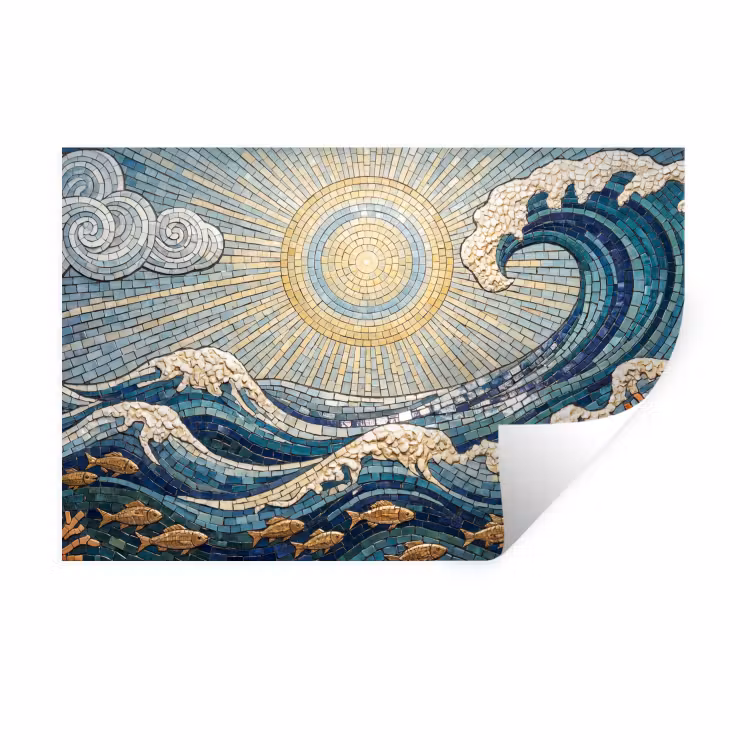 Onderwater - Koraal - Vis - Natuur - Kunst Muursticker klein -3d