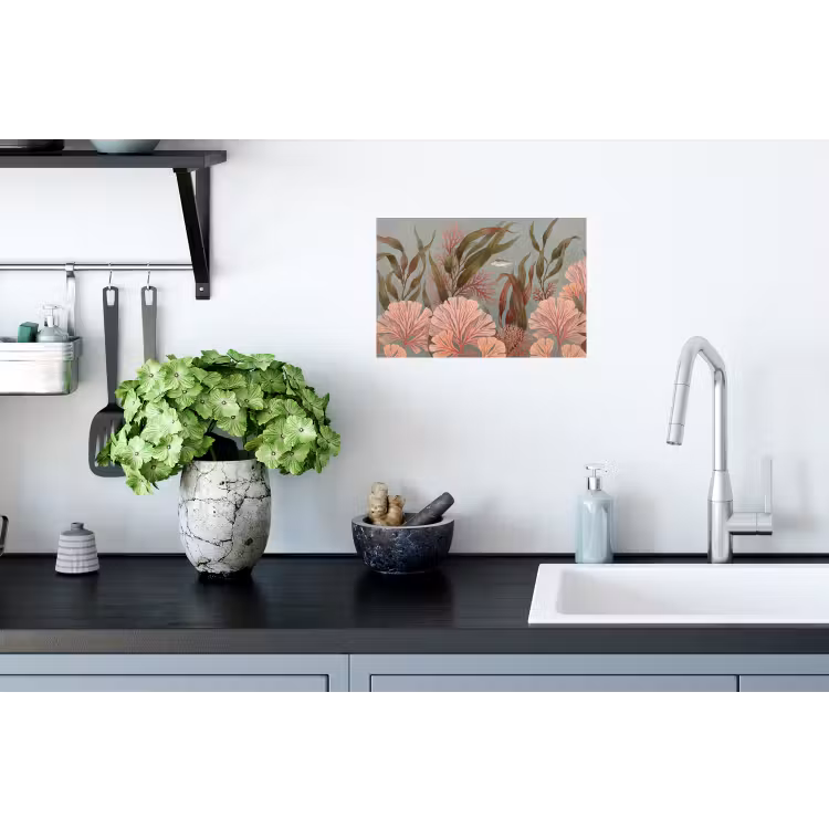 Onderwater - Planten - Vis - Vintage - Groen Muursticker klein -keuken