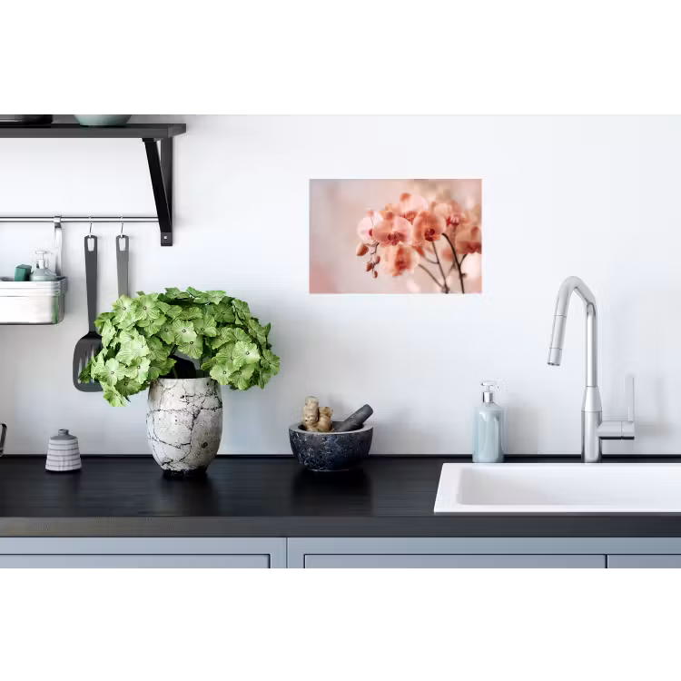 Orchidee - Bloemen - Roze - Bloemblaadjes Muursticker klein -keuken