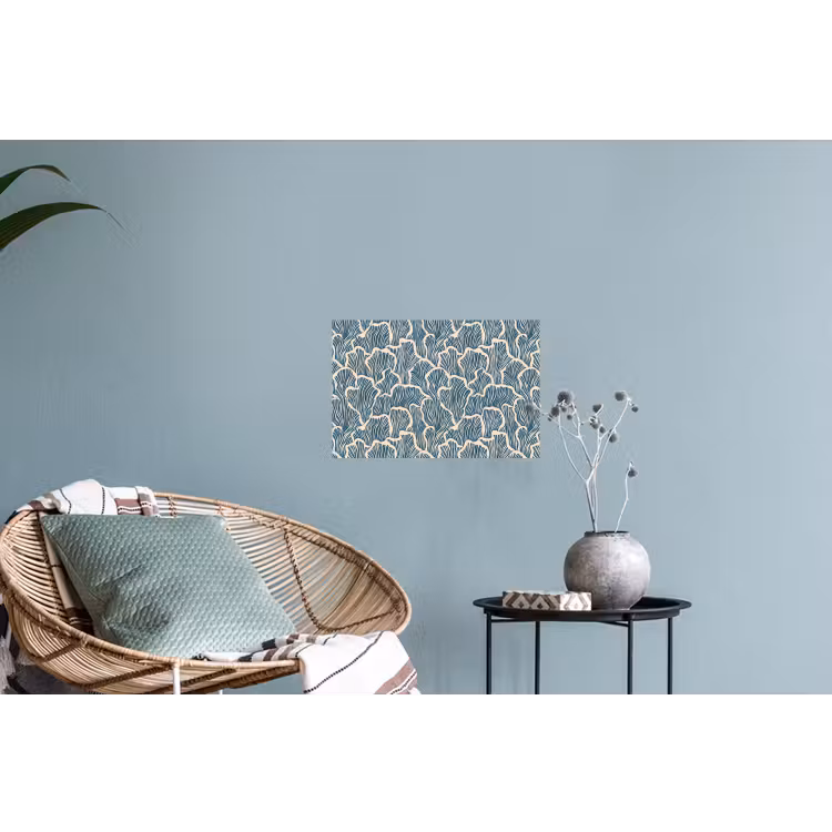 Organisch - Blauw - Crème - Schelpen Muursticker klein 286 -plant