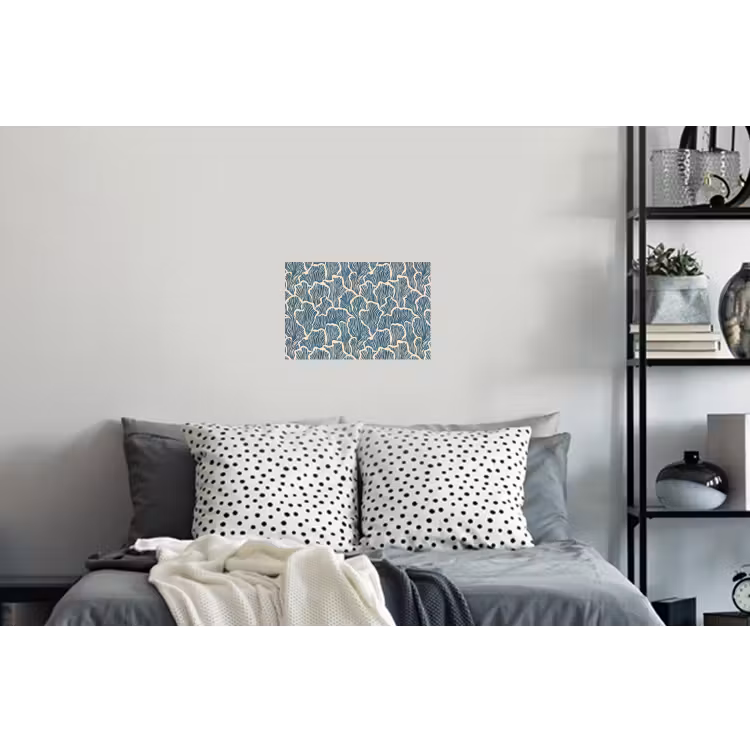 Organisch - Blauw - Crème - Schelpen Muursticker klein 286 -slaapkamer