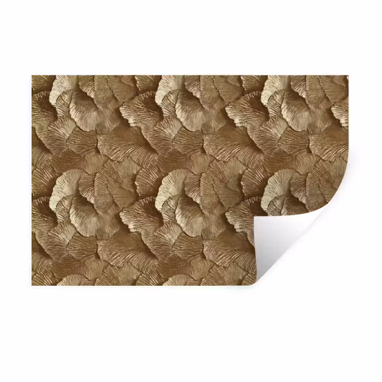 Organisch - Patroon - Bladeren - Goud Muursticker klein 286 -3d