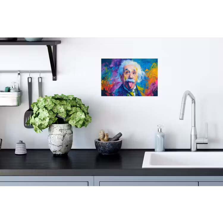 Oude man - Expressief - Kleurrijk Muursticker klein -keuken