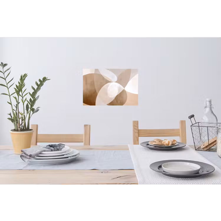 Ovale vormen - Transparant - Zachte overgang Muursticker klein -eettafel