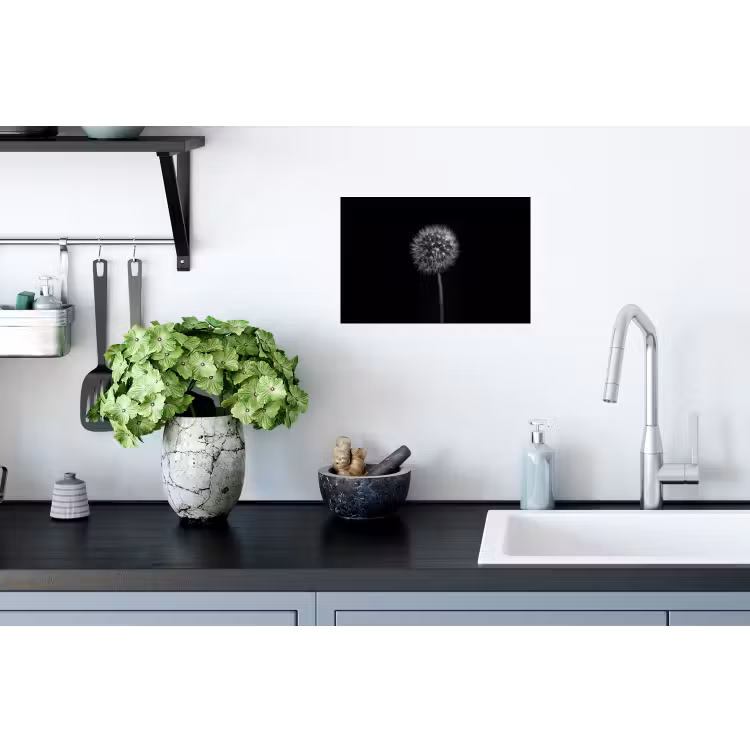Paardenbloem - Zwart - Bloemen - Botanisch Muursticker klein -keuken