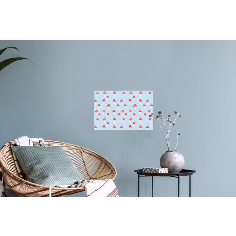 Paddenstoel -Sprookje - Blauw Muursticker klein 286 -plant