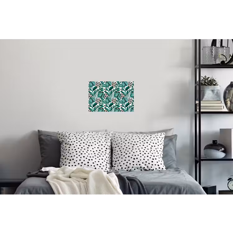Palmblad - Panterprint - Tropical Muursticker klein -slaapkamer