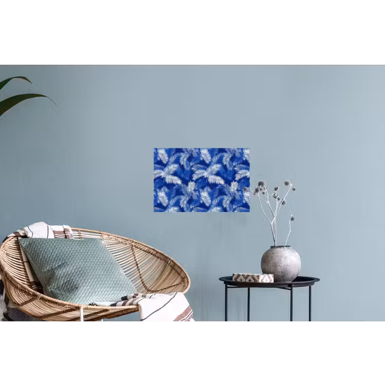Palmblad - Patroon - Blauw Muursticker klein 286 -plant