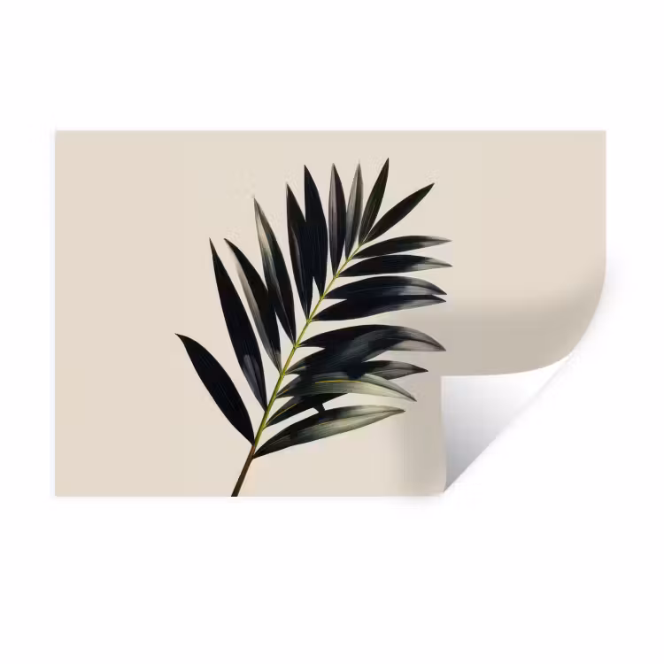 Palmblad - Subtiel - Groen - beige Muursticker klein -3d