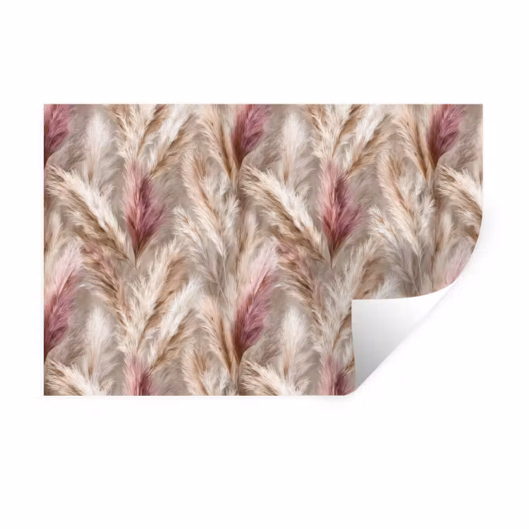 Pampasgras - Pluizig - Kleurrijk Muursticker klein 286 -3d