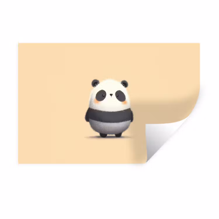Panda - Beige - Minimalistisch Muursticker klein -3d
