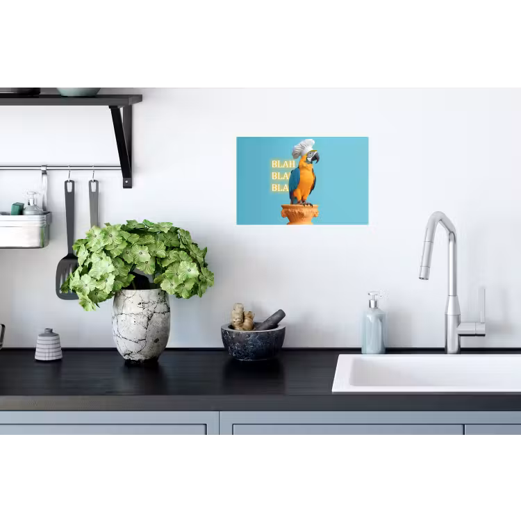 Papegaai - Koksmuts - Quote - Neon Muursticker klein -keuken