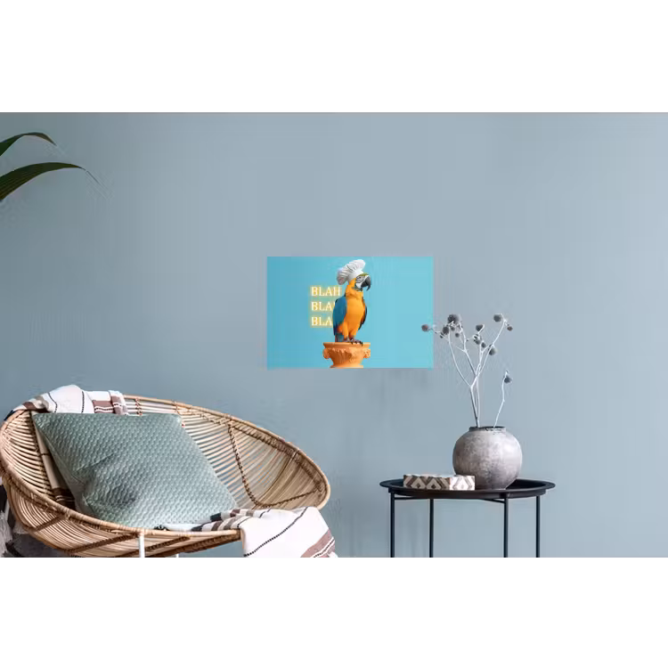 Papegaai - Koksmuts - Quote - Neon Muursticker klein -plant