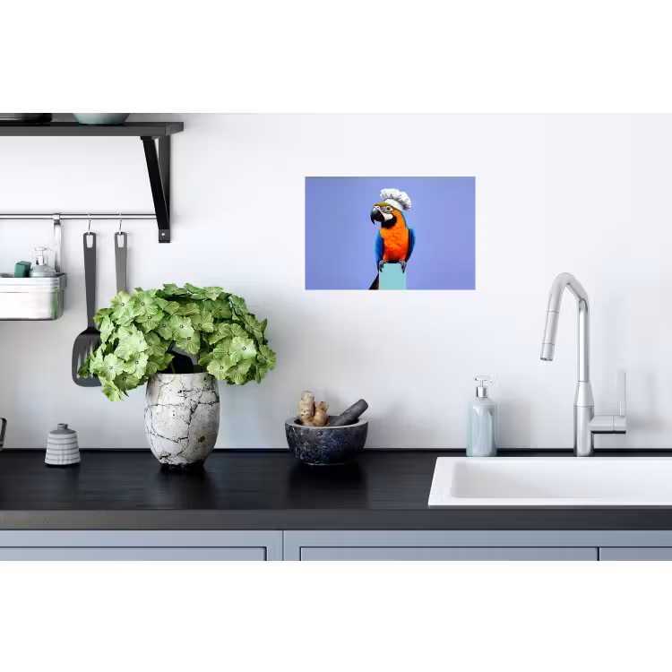 Papegaai - Koksmuts - Vogel - Leuk Muursticker klein -keuken