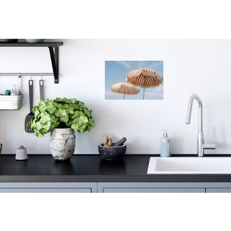 Parasol - Lucht - Rood Muursticker klein -keuken